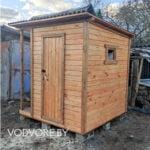 Бытовка с дровником из дерева